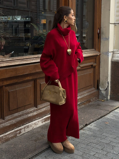 Knitted Sweater and Skirt Set for Women - Casual Chic Style