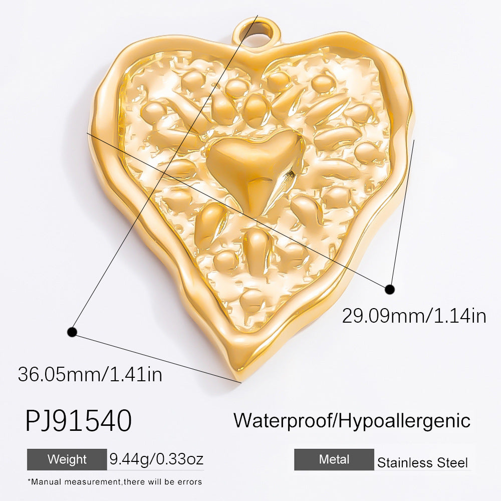 Colorful Heart Moon Pendant Charm Stainless Steel DIY Earrings