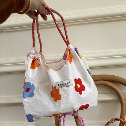 Large Capacity Floral Shopping Bag, Eco-Friendly Tote