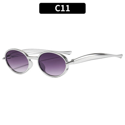 Trendy Oval Frame Sunglasses UV400 Protection for Outdoor Activities