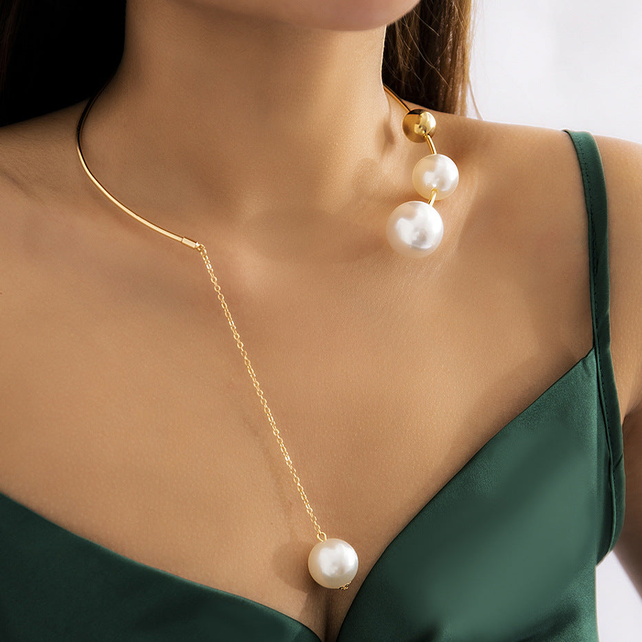 Geometric Bead Choker Necklace Chic Minimalist Design