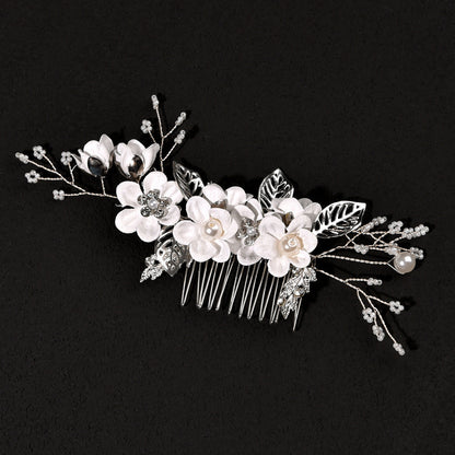 Bridal Floral Hair Accessories Forest Style Blue Flower Hairpin Wedding Hairpiece
