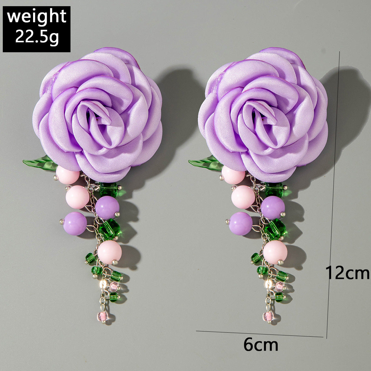 Trendy Geometric Turquoise Floral Earrings With Beaded Tassels