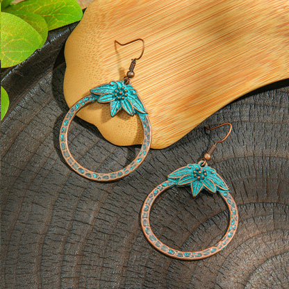 Vintage Style Alloy Earrings with Geometric Design and Bohemian Charm