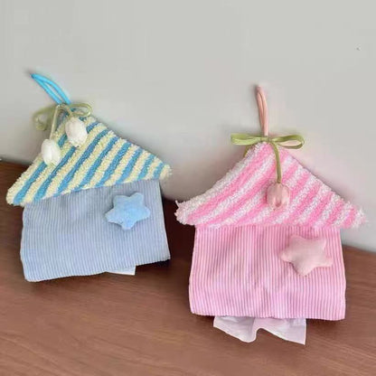Cute Star House Tissue Holder Fabric Hanging Tissue Pouch