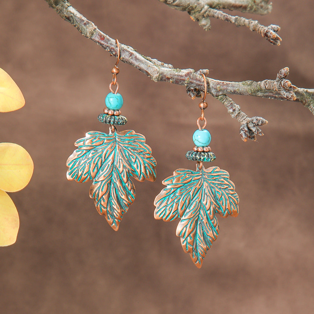 Bohemian Vintage Long Tassel Earrings Floral Design Zinc Alloy Jewelry