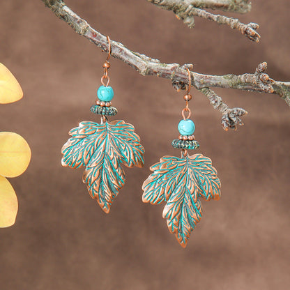 Bohemian Vintage Long Tassel Earrings Floral Design Zinc Alloy Jewelry