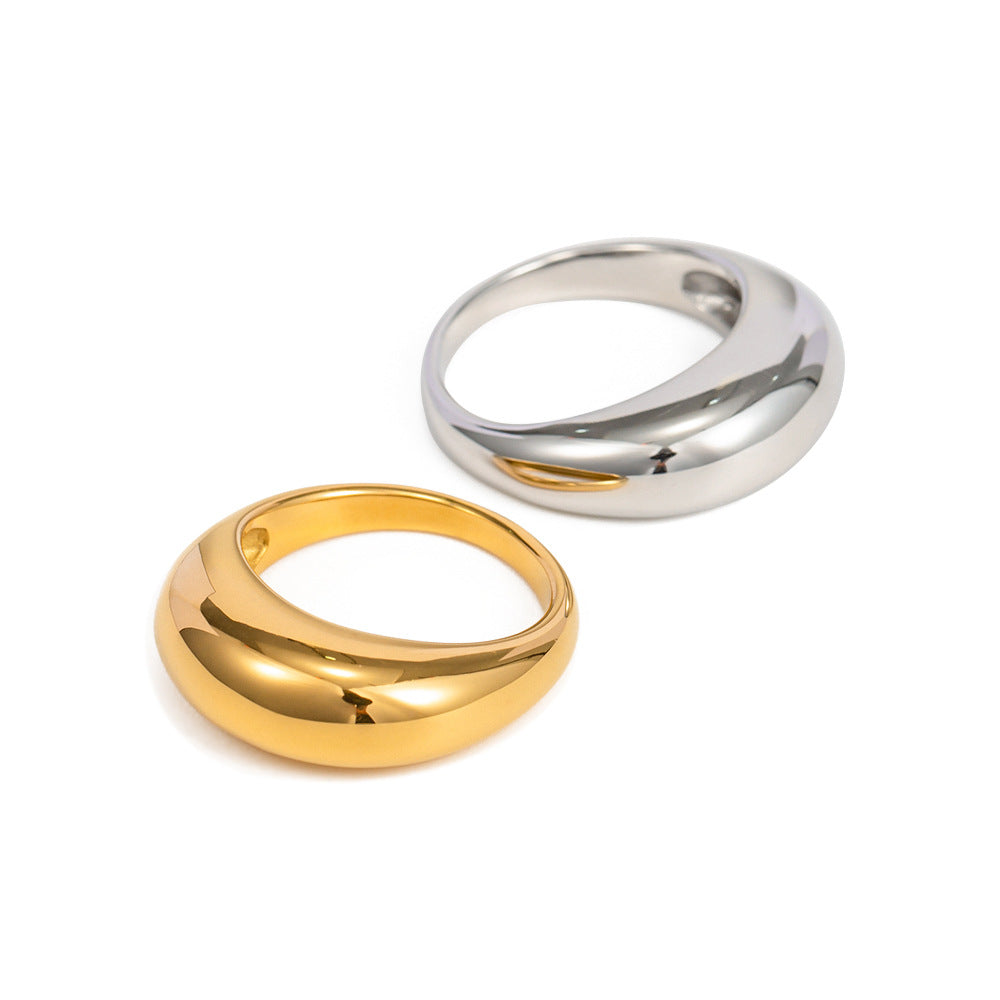 Vintage Round Simple Titanium Ring