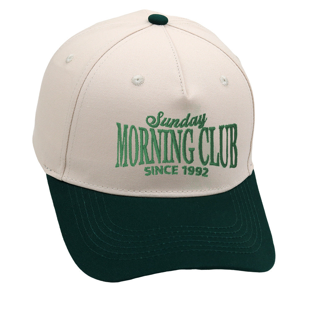 Casual Color Block Letter Embroidered Baseball Cap