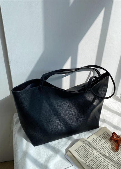 Leather Tote Bag Large Capacity Minimalist Design