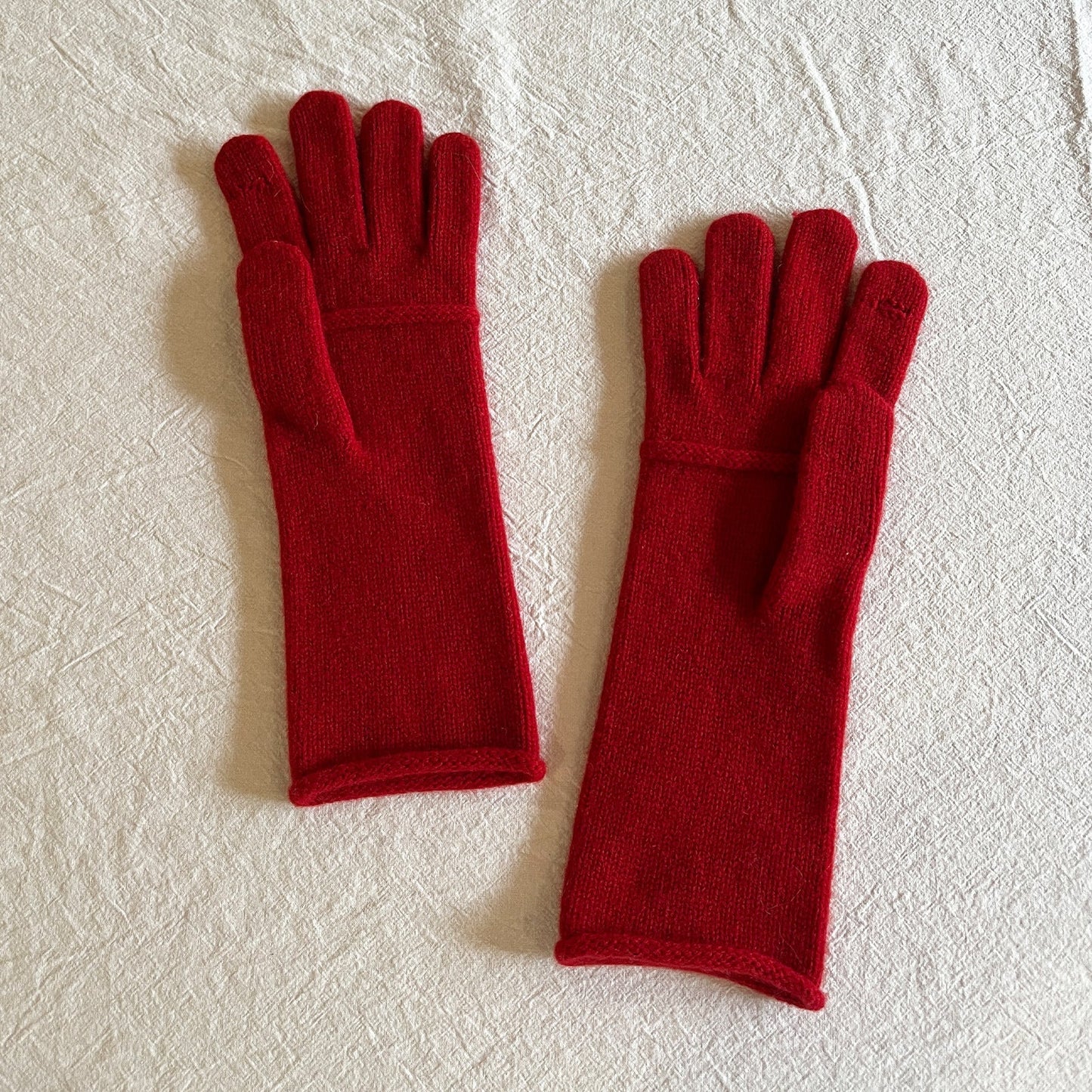 Solid Color Long Wool Knit Gloves