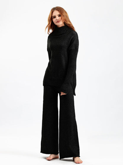 2+ Loose High Collar Knit Sets