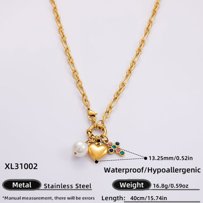 DIY Stainless Steel Heart Pendant Necklace with 18k Gold Plating