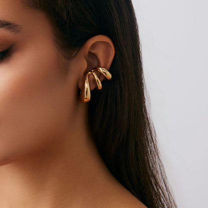 Geometric Metal Teardrop Earrings Fashion Statement Hoops