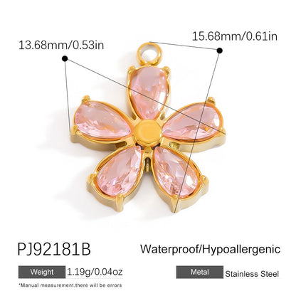 Luxury Stainless Steel Jewelry Accessories Elegant Heart-Shaped Stones