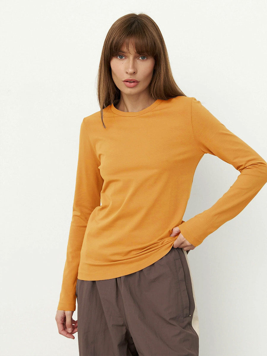 Casual Solid Color Long Sleeve Cotton T-Shirt