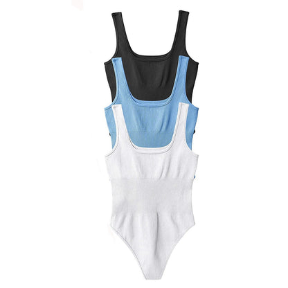 Seamless Body Shaping Ribbed Romper