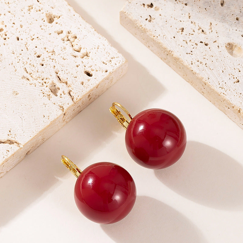 Chic Elegant Pearl Stud Earrings Geometric Design