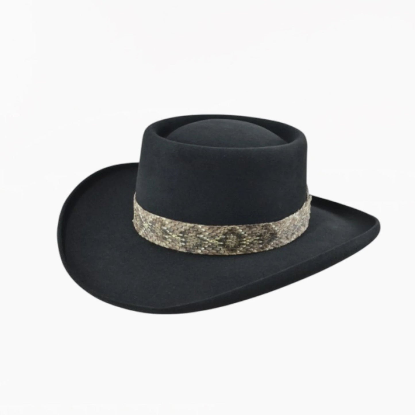 Wide Brim Bowler Hat Vintage Wool Felt Unisex