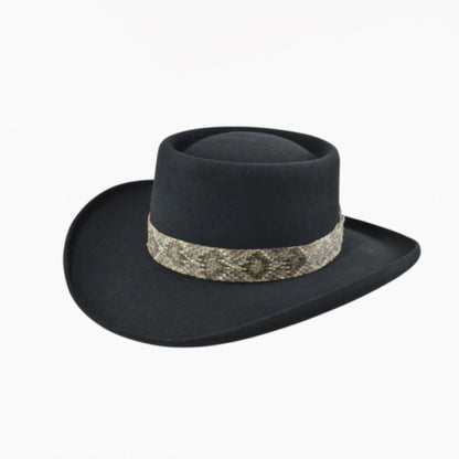 Wide Brim Bowler Hat Vintage Wool Felt Unisex