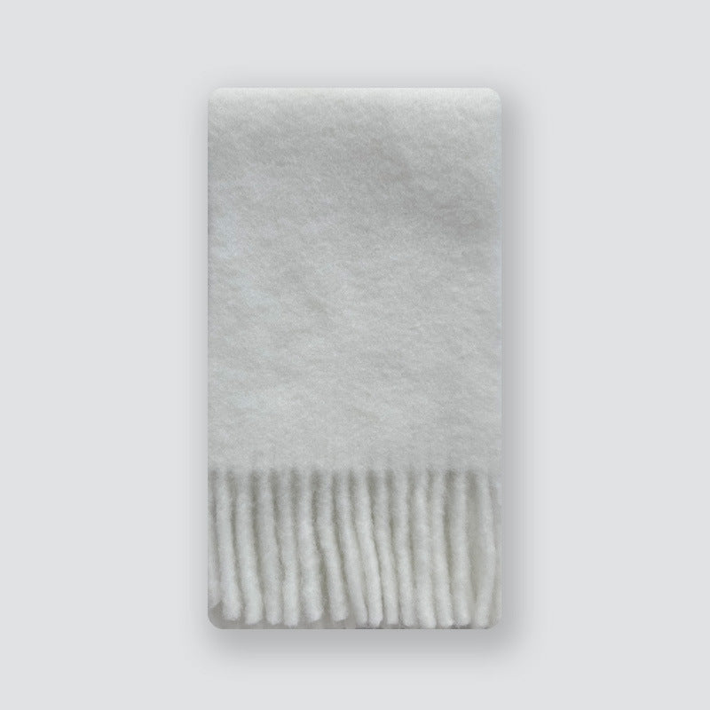 Alpaca Blend Scarf with Fringe - Elegant All-Season Accessory