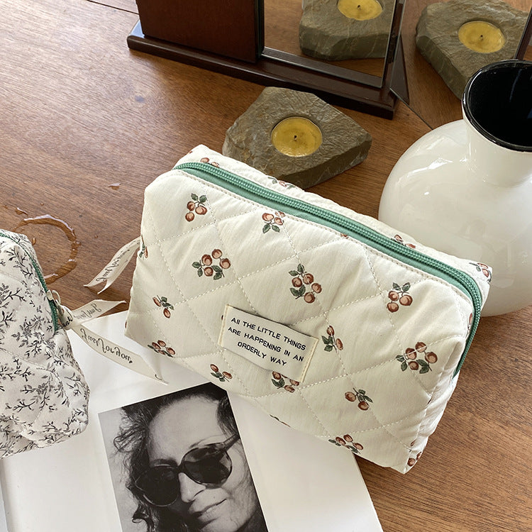 Portable Floral Makeup Bag Travel Organizer Diaper Bag