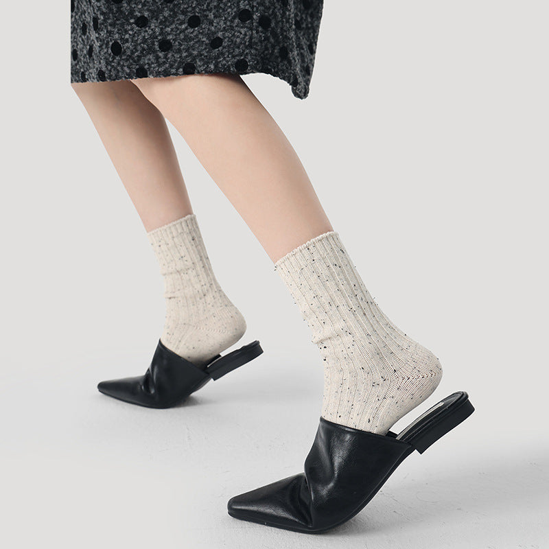Colorful Dots Solid Color Slouch Socks