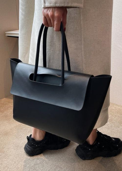 Spacious Pu Tote Bag With Minimalist Flap Design