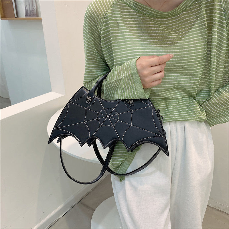 Creative Halloween Bat PU Handbag Trendy Casual Crossbody Bag