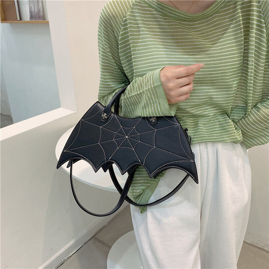 Creative Halloween Bat PU Handbag Trendy Casual Crossbody Bag