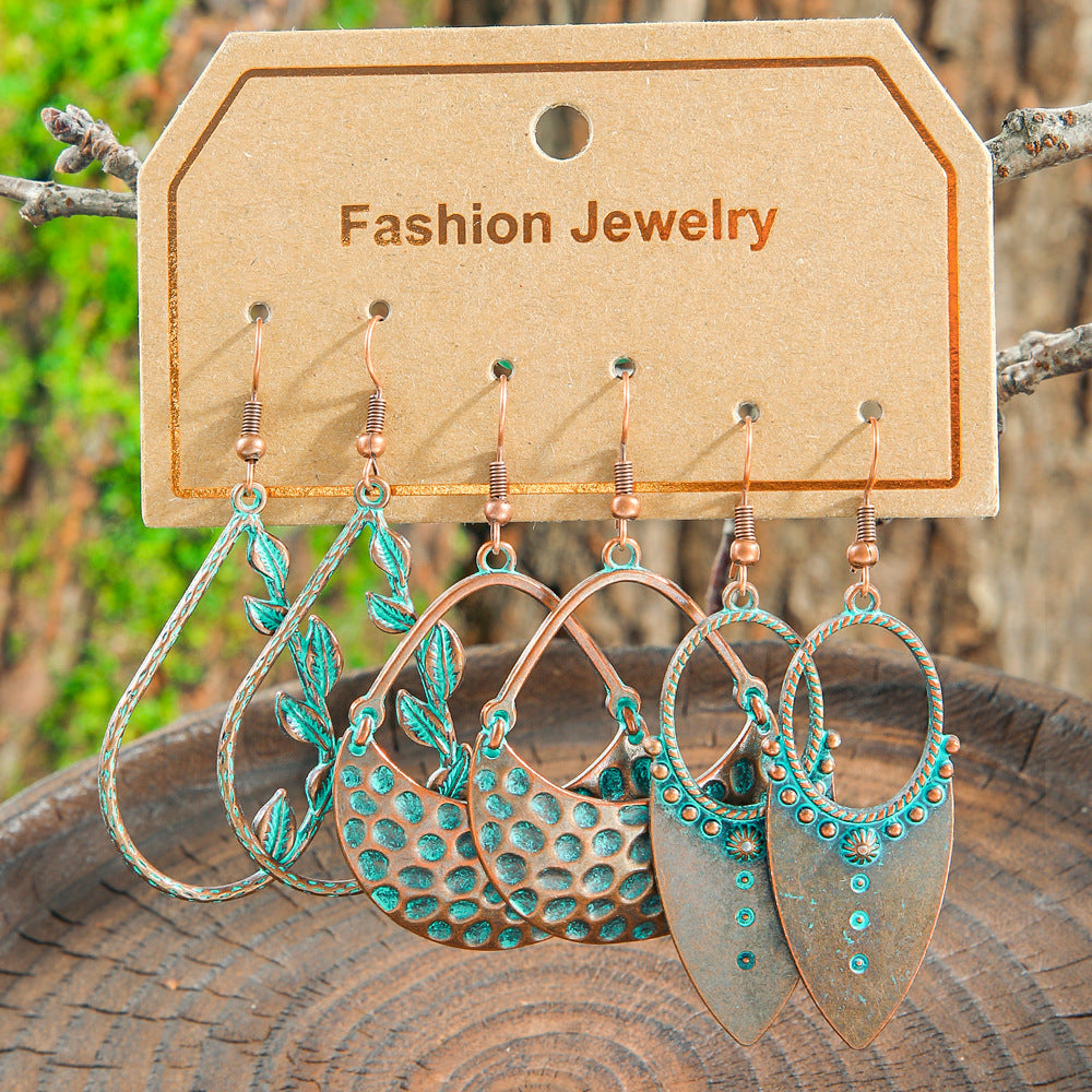 Bohemian Vintage Leaf Earrings Set Stylish Accessories