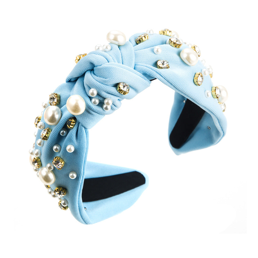 Wide Headband with Pearl Detail for Stylish Women