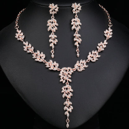 Elegant Bridal Necklace Set with High-Quality Crystal and Diamonds