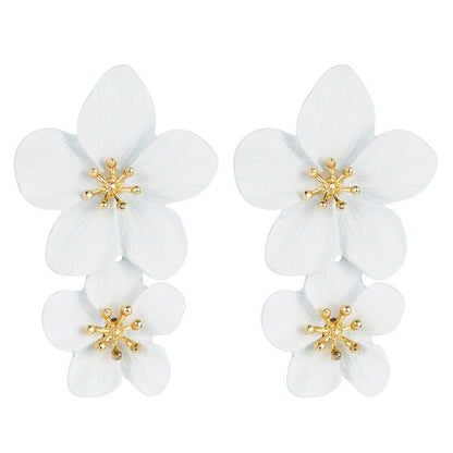 Trendy Floral Drop Earrings Alloy Geometric Jewelry