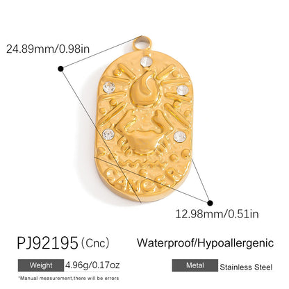 Stainless Steel Zodiac Sign Pendants Elegant DIY Jewelry Accessories