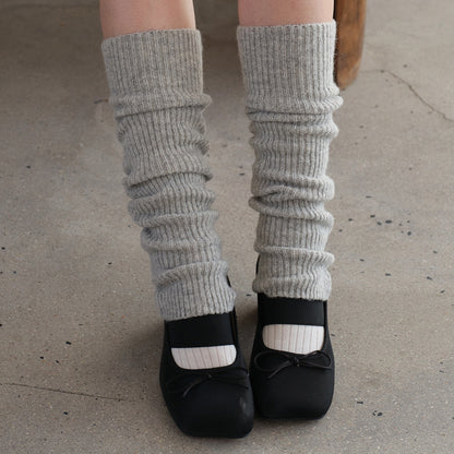 Women's Solid Color Wool Blend Knitted Ballet Socks
