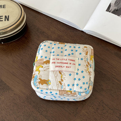 Quilted Makeup Bag with Animal Prints - Breathable & Portable