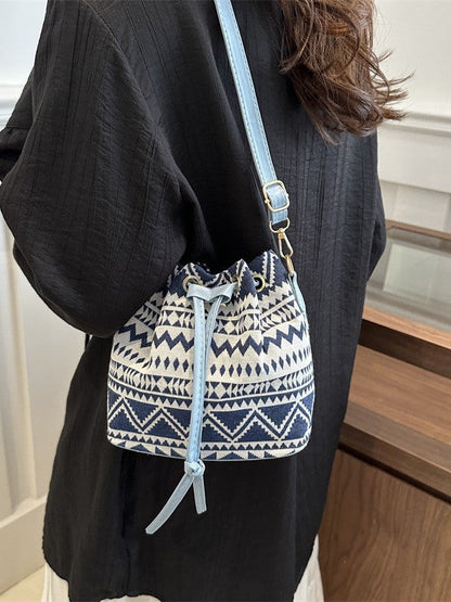 Ethnic Style Bucket Bag Casual Soft Shoulder Bag