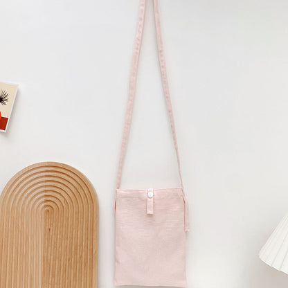 Minimalist Solid Color Canvas Crossbody Bag for Women