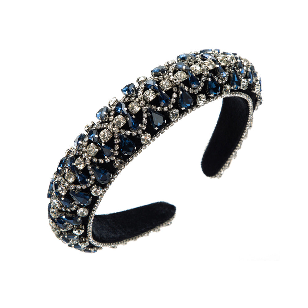 Trendy Rhinestone Wide Headband Elegant Baroque Hair Accessory