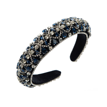 Trendy Rhinestone Wide Headband Elegant Baroque Hair Accessory