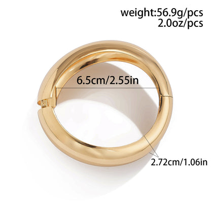 Trendy Metal Open-Cuff Bracelet With Spring Design