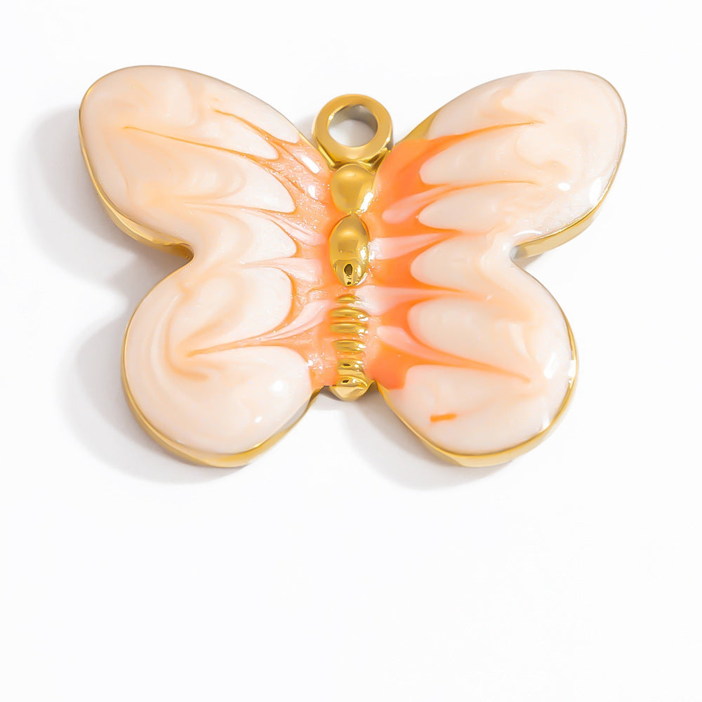 Butterfly Pendant Necklace Elegant Stainless Steel