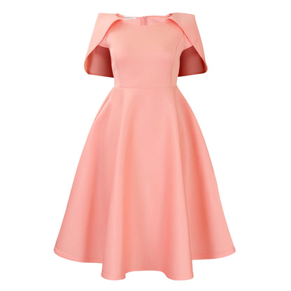 Elegant A-Line Dress With Puff Sleeves