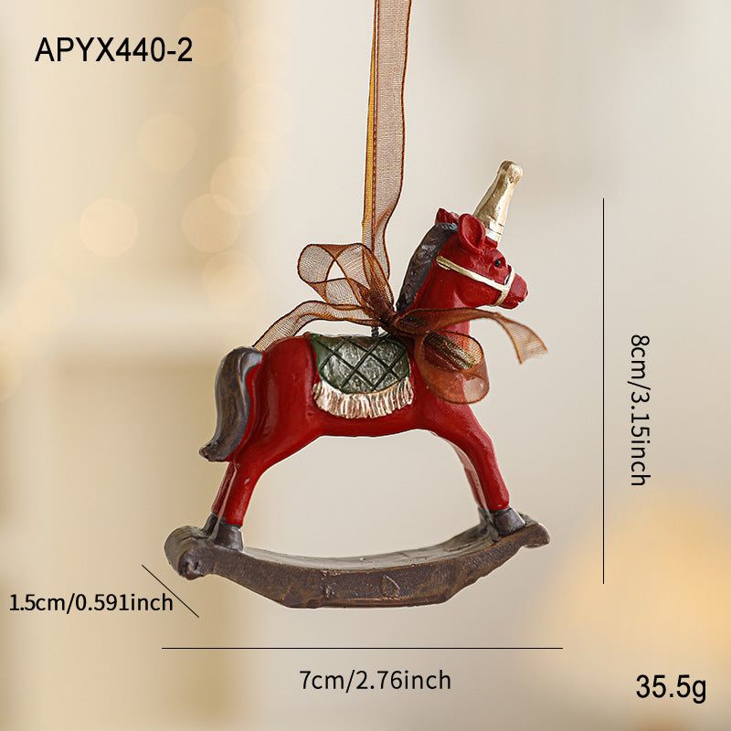 Colorful Resin Christmas Cartoon Hanging Ornament
