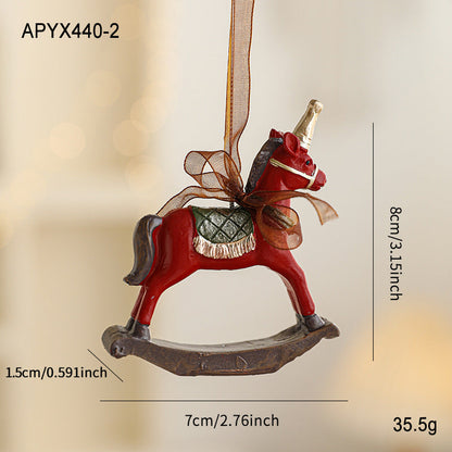 Colorful Resin Christmas Cartoon Hanging Ornament