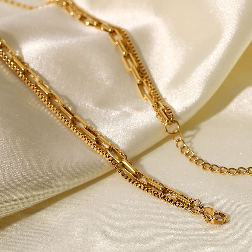 Paperclip Triple Layers Necklace