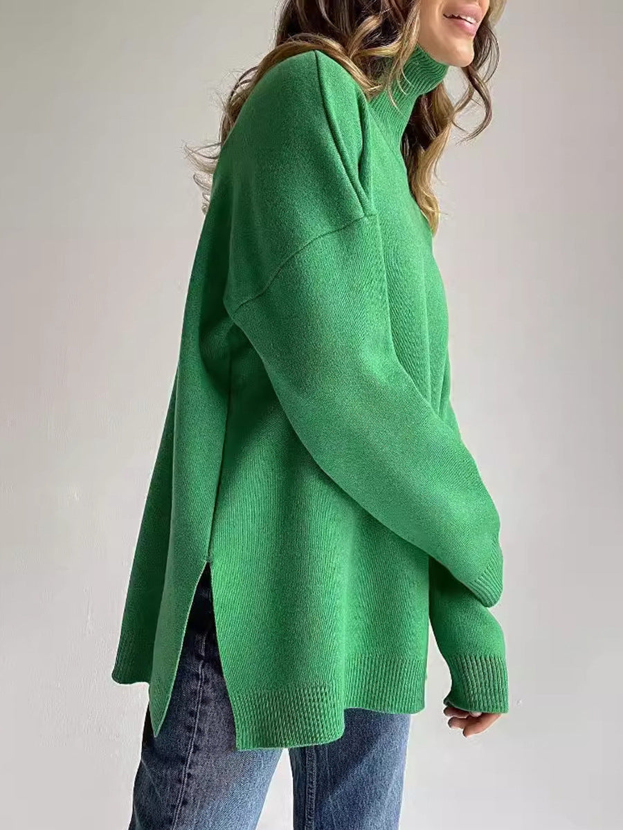 Cozy Turtleneck Knit Sweater Casual All-Season Pullover
