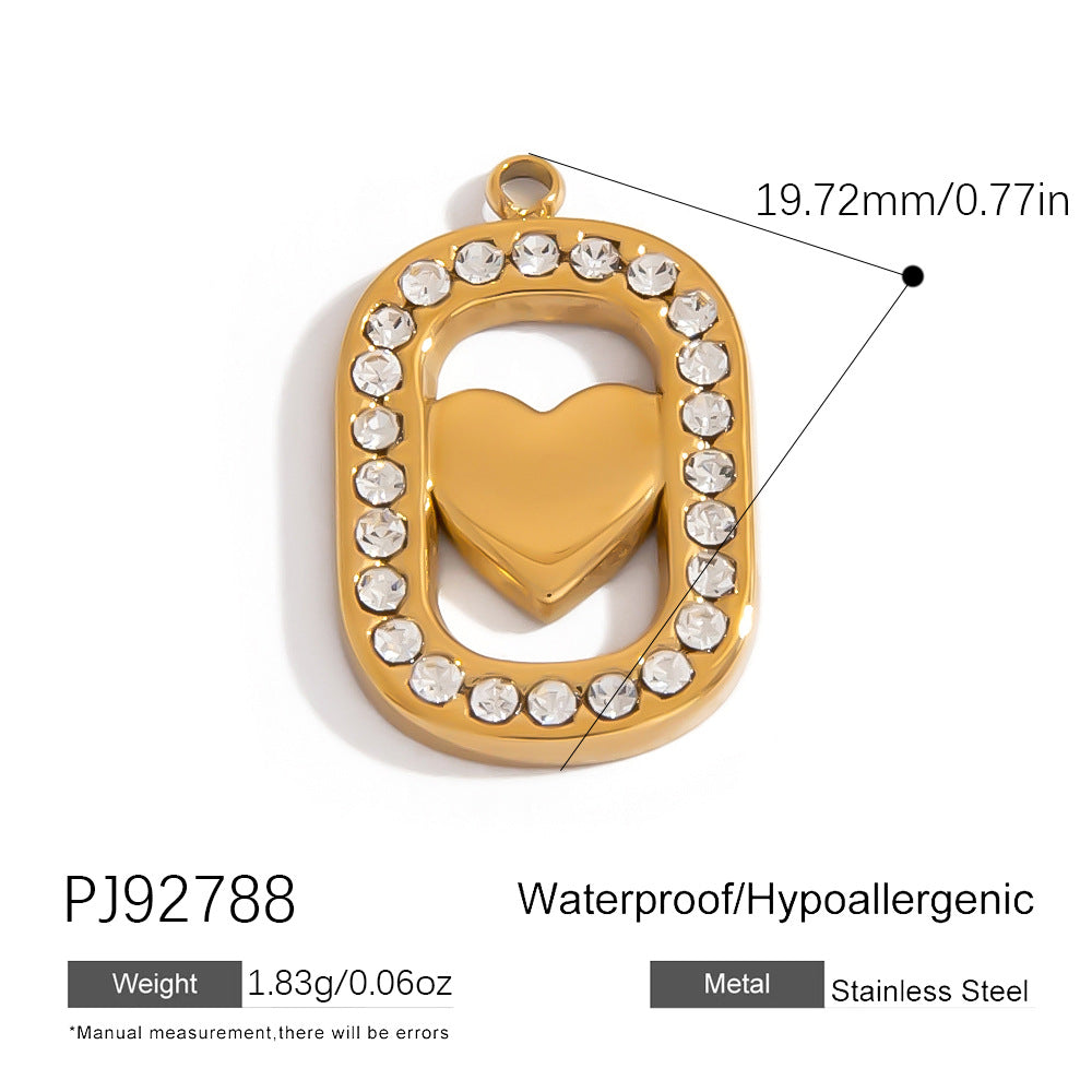 Colorful Oil-Drop Fish Heart Pendant Steel DIY Jewelry Accessories