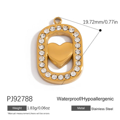 Colorful Oil-Drop Fish Heart Pendant Steel DIY Jewelry Accessories